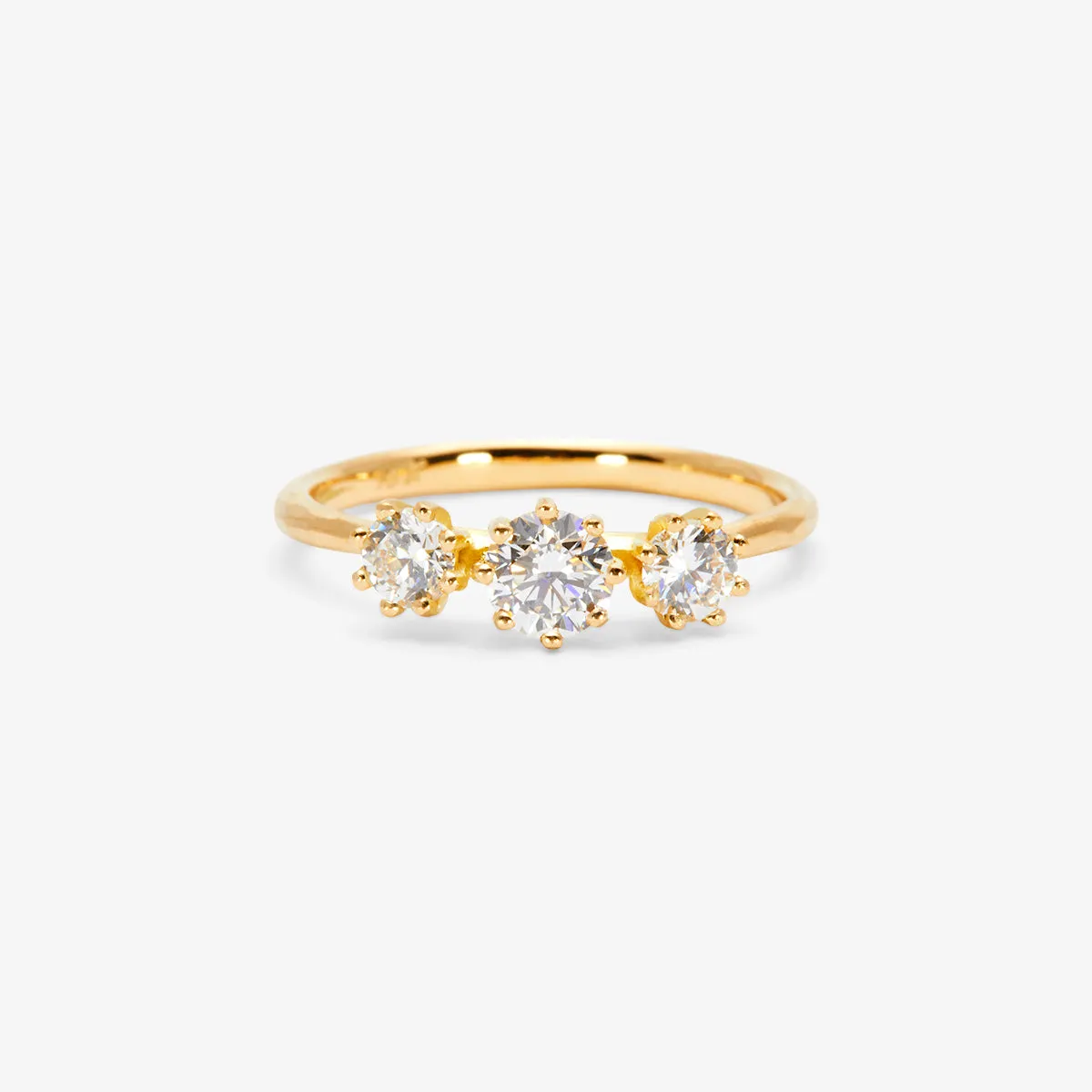 Triple White Diamond Blooming Ring | R19001W